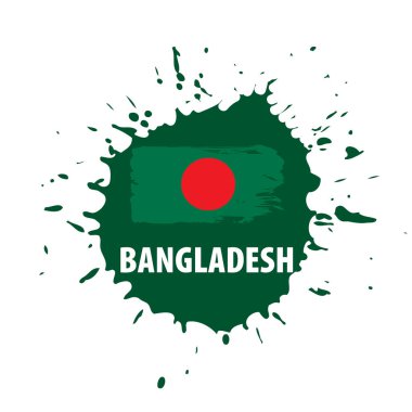 Bangladeş bayrağı, beyaz arkaplanda vektör illüstrasyonu