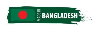 Bangladeş bayrağı, beyaz arkaplanda vektör illüstrasyonu