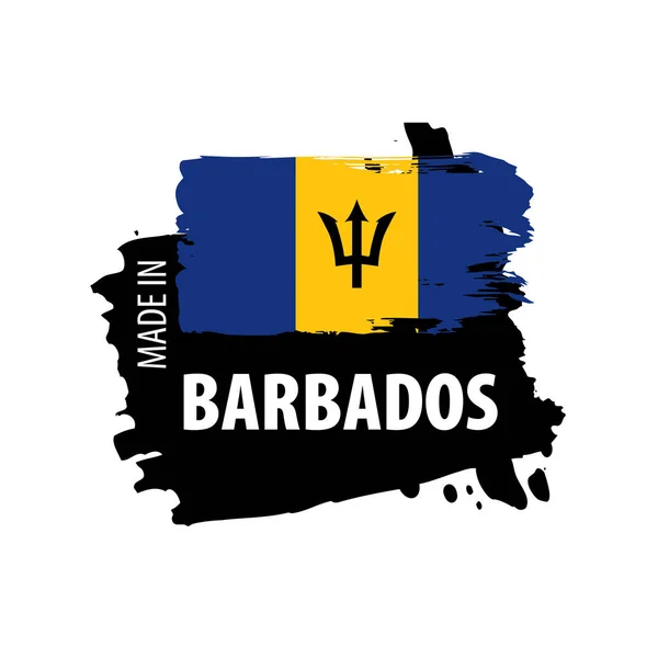 Beyaz arkaplanda Barbados bayrağı, vektör illüstrasyonu. — Stok Vektör