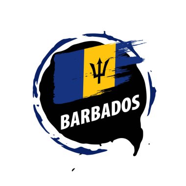 Beyaz arkaplanda Barbados bayrağı, vektör illüstrasyonu.