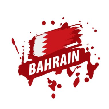 Bahreyn bayrağı, beyaz arkaplanda vektör illüstrasyonu
