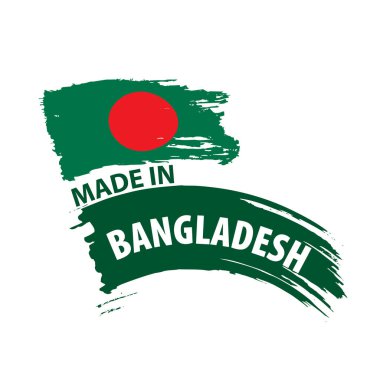 Bangladeş bayrağı, beyaz arkaplanda vektör illüstrasyonu