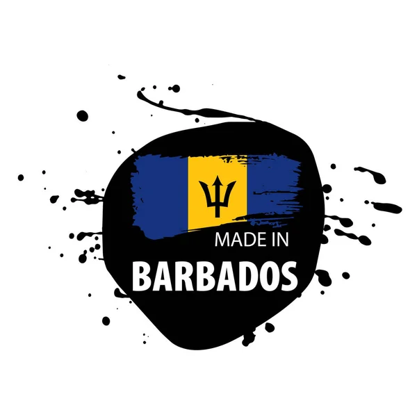 Bandera de Barbados, ilustración vectorial sobre fondo blanco. — Vector de stock