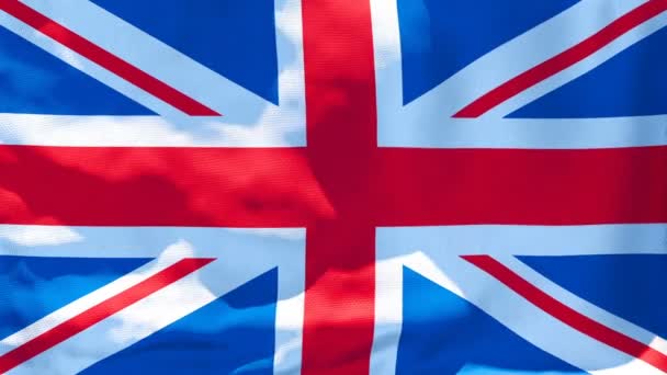 Bandeira nacional das ondas britânicas ao vento — Vídeo de Stock