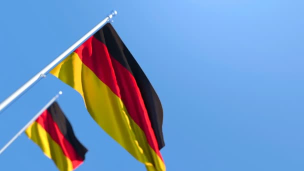 La bandera nacional de Alemania ondea con el viento — Vídeos de Stock