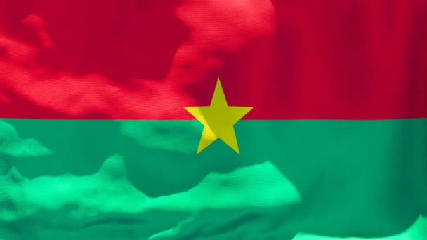 Burkina Faso nemzeti zászlaja a szélben van. — Stock videók