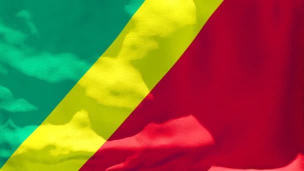 De nationale vlag van Congo wappert in de wind — Stockvideo