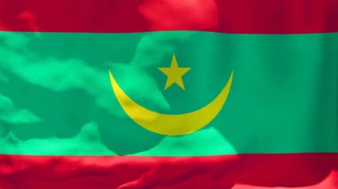 Moritanya 'nın ulusal bayrağı rüzgarda dalgalanıyor