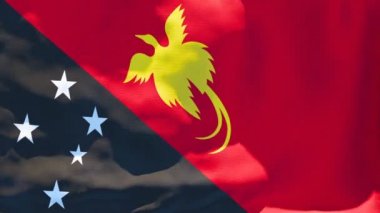 Papua 'nın ulusal bayrağı Yeni Gine rüzgarda dalgalanıyor