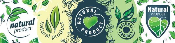 Conjunto de ícones vetoriais para produtos naturais — Vetor de Stock