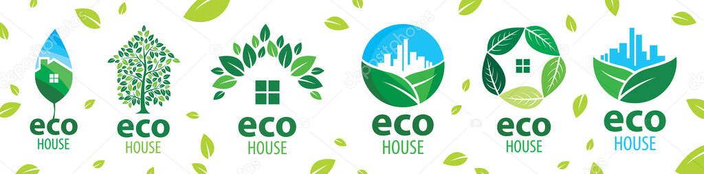 Vector set of icons for ecological houses