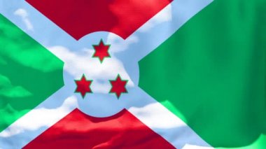 Burundi 'nin ulusal bayrağı rüzgarda dalgalanıyor
