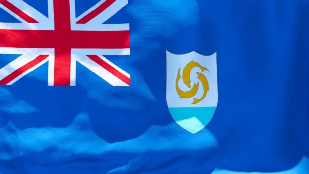 The national flag of Anguilla flutters in the wind — Stock Video