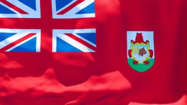 Bermuda 'nın ulusal bayrağı rüzgarda dalgalanıyor