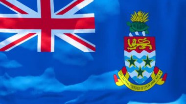Cayman Adaları 'nın ulusal bayrağı rüzgarda dalgalanıyor