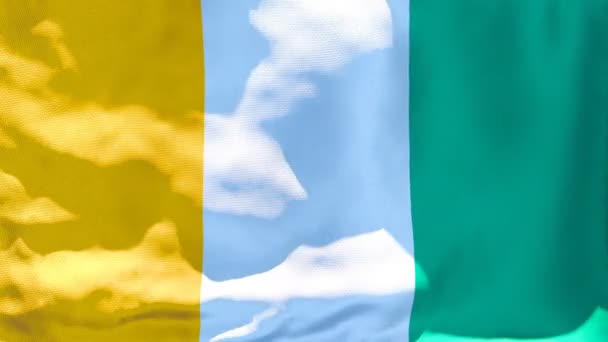 Le drapeau national de la Côte d'Ivoire flotte dans le vent — Video