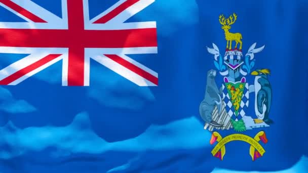 Государственный флаг Южной Георгии и Южных Сандвичевых островов — стоковое видео