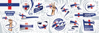 Hollanda Antilleri 'nin ulusal bayrağının vektör kümesi