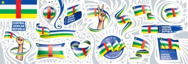 Orta Afrika Cumhuriyeti 'nin ulusal bayrağının vektör seti