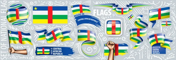 Vector set of the national flag of Central African Republic — 스톡 벡터