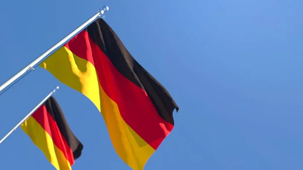 Representación en 3D de la bandera nacional de Alemania ondeando al viento — Foto de Stock