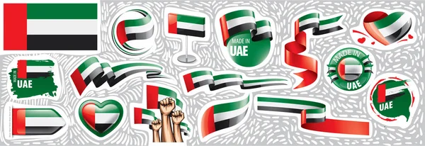 Vector set of the national flag of United Arab Emirates — Stock Vector