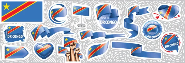二.刚果民主共和国国旗的一套矢量 — 图库矢量图片