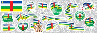 Orta Afrika Cumhuriyeti 'nin ulusal bayrağının vektör seti