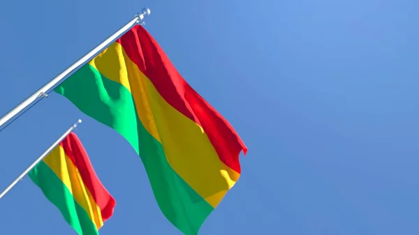 Representación 3D de la bandera nacional de Bolivia ondeando al viento — Foto de Stock