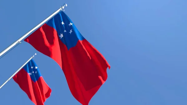 3D vykreslování národní vlajky Samoy vlnící se ve větru — Stock fotografie
