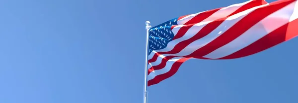 3D-Darstellung der Nationalflagge der Vereinigten Staaten von Amerika — Stockfoto