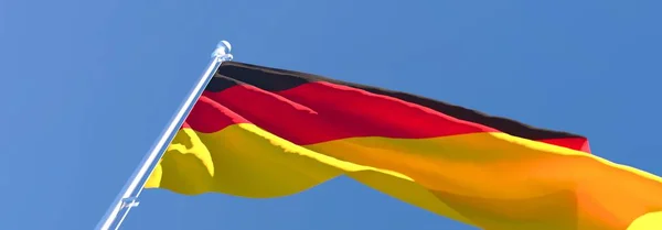 Representación en 3D de la bandera nacional de Alemania ondeando al viento — Foto de Stock