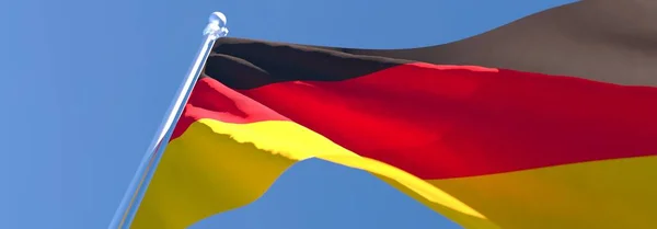 Representación en 3D de la bandera nacional de Alemania ondeando al viento — Foto de Stock