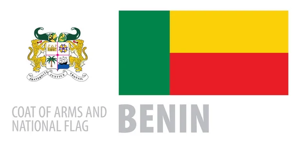 Vector set of the national flag of Benin in various creative designs — Stock Vector