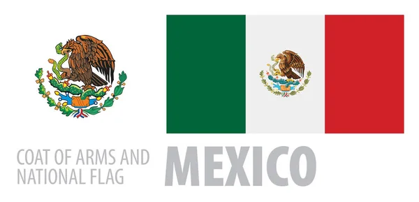 Wektor herbu i flagi narodowej Meksyku — Wektor stockowy