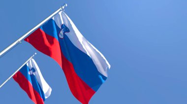 Slovenya bayrağının rüzgarda dalgalanan 3D görüntüsü