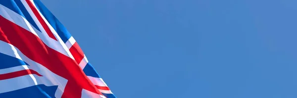 風に揺れる英国国旗の3Dレンダリング — ストック写真