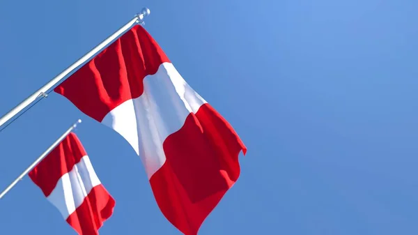 3D weergave van de nationale vlag van Peru wapperend in de wind — Stockfoto