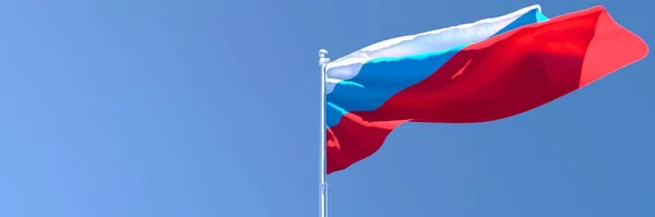 3D απόδοση της εθνικής σημαίας της Ρωσίας κυματίζει στον άνεμο — Φωτογραφία Αρχείου