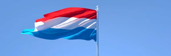 3D weergave van de nationale vlag van Nederland wapperend in de wind — Stockfoto