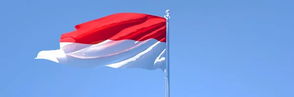 3D renderização da bandeira nacional da Indonésia acenando ao vento — Fotografia de Stock