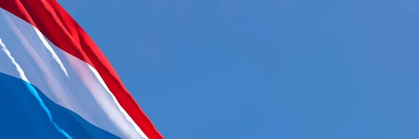 바람에 흔들 리는 네덜란드 국기 3D 렌더링 — 스톡 사진