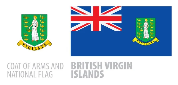 Vektor set bendera nasional Kepulauan Virgin Inggris - Stok Vektor