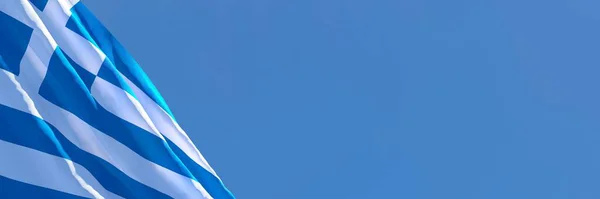 希腊国旗在风中飘扬的3D渲染 — 图库照片
