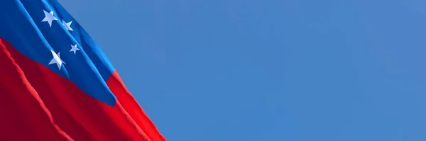 바람에 흔들리는 사모아의 국기 3D 렌더링 — 스톡 사진