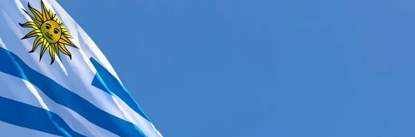 3D-Darstellung der Nationalflagge Uruguays, die im Wind weht — Stockfoto