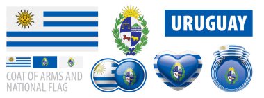 Uruguay arması ve ulusal bayrağı.