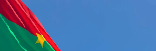 Representación en 3D de la bandera nacional de Burkina Faso ondeando al viento — Foto de Stock