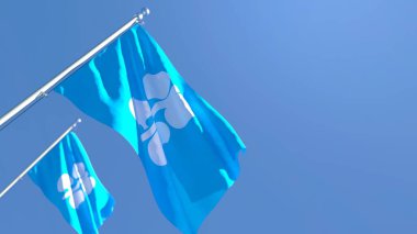 Petrol İhraç Eden Ülkeler Ulusal Organizasyon Bayrağının 3D yorumlanması