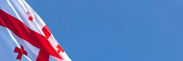 3D vykreslování národní vlajky Gruzie vlnící se ve větru — Stock fotografie